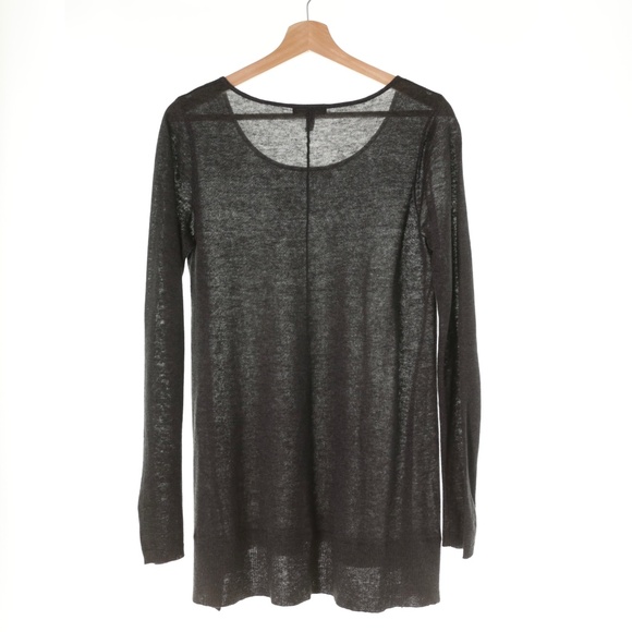 NWOT Eileen Fisher Tencel Wool Alpaca Sweater XS Gray Scoop Luxury Minimalist - Picture 2 of 6
